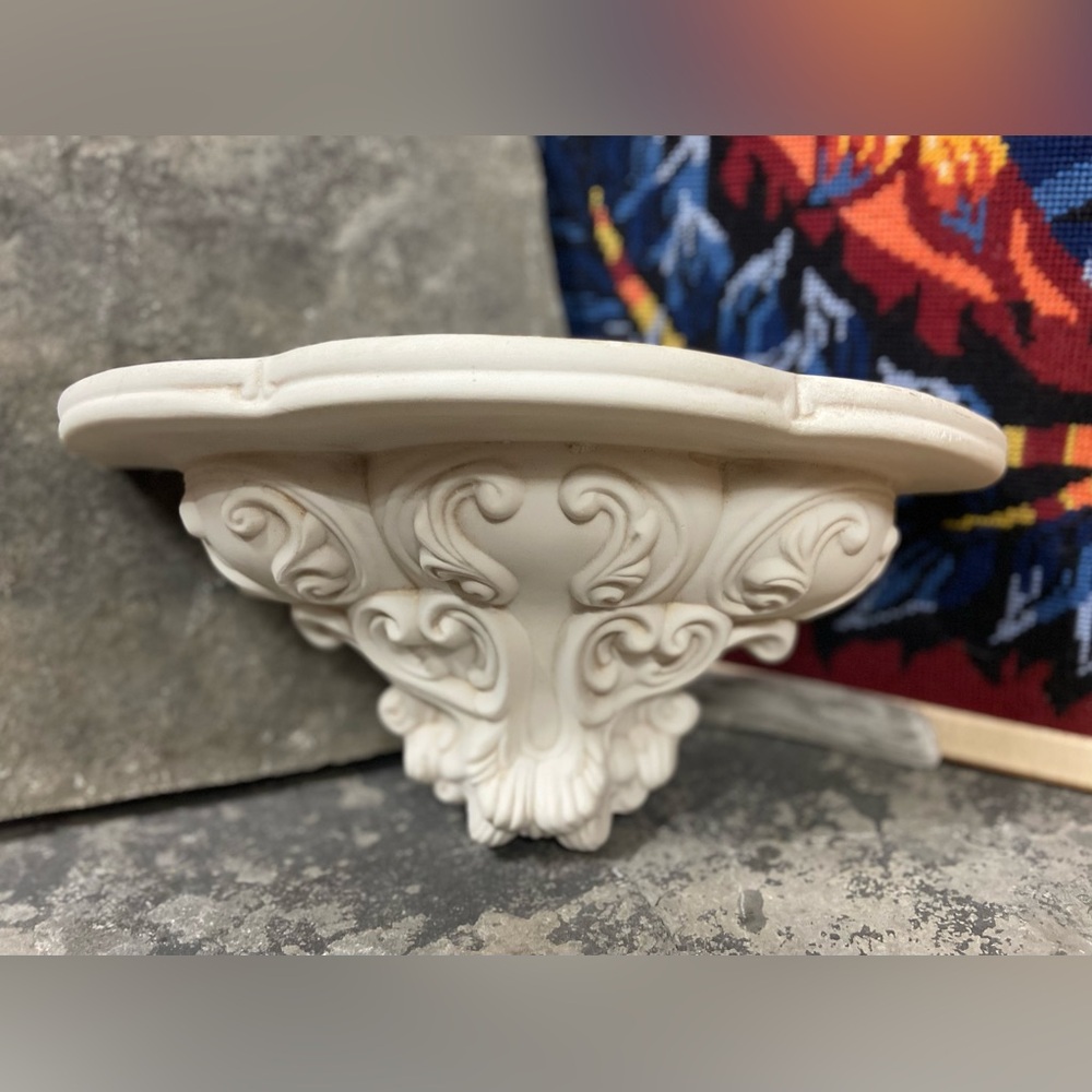 Hand Cast Plaster Filigree Floating Shelf - Picture 5 of 11